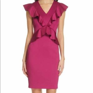 Ted Baker bodycon dress size 5 deep pink. Brand new
